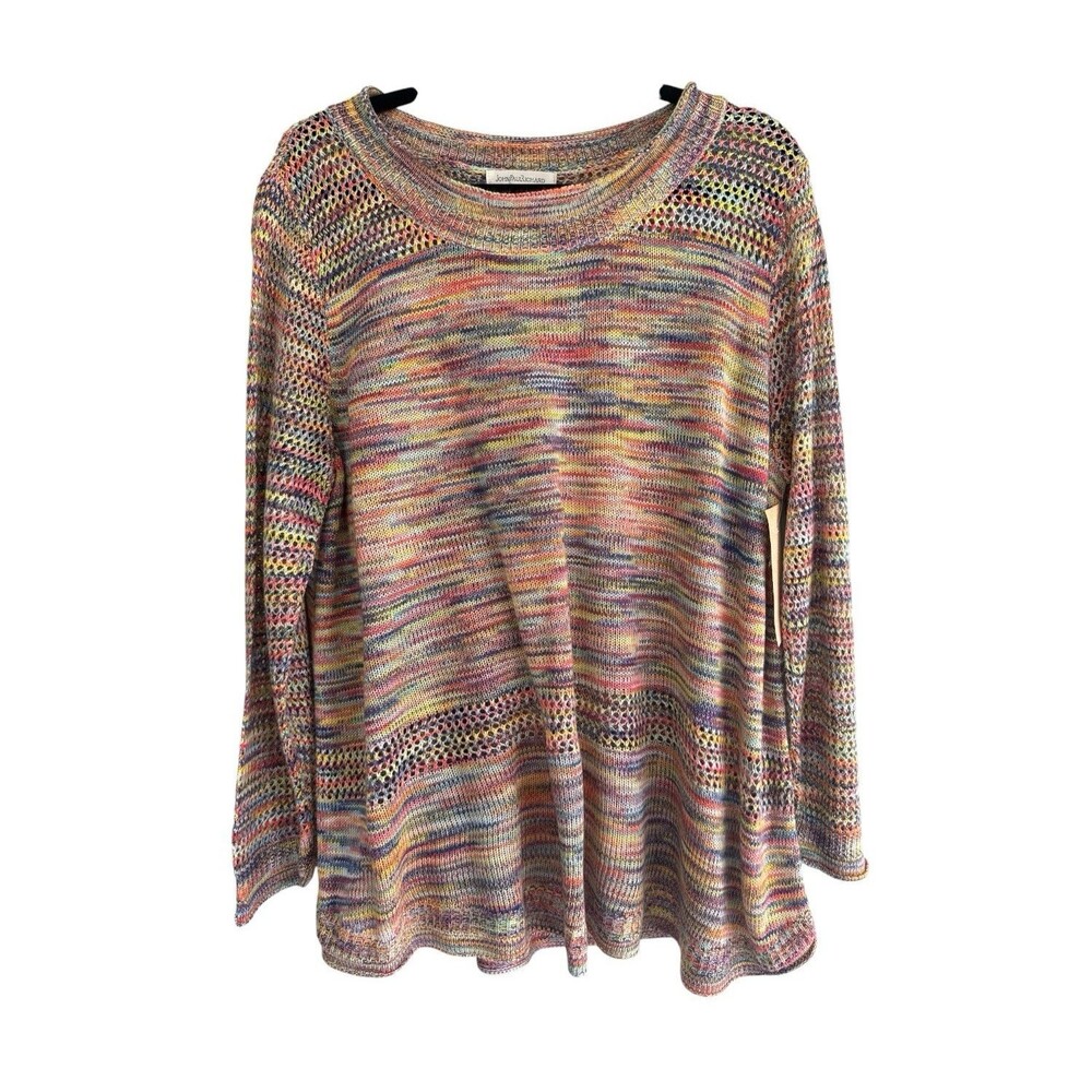John Paul Richard Rainbow Knit Sweater Women’s Multicolor Pullover Boho Large